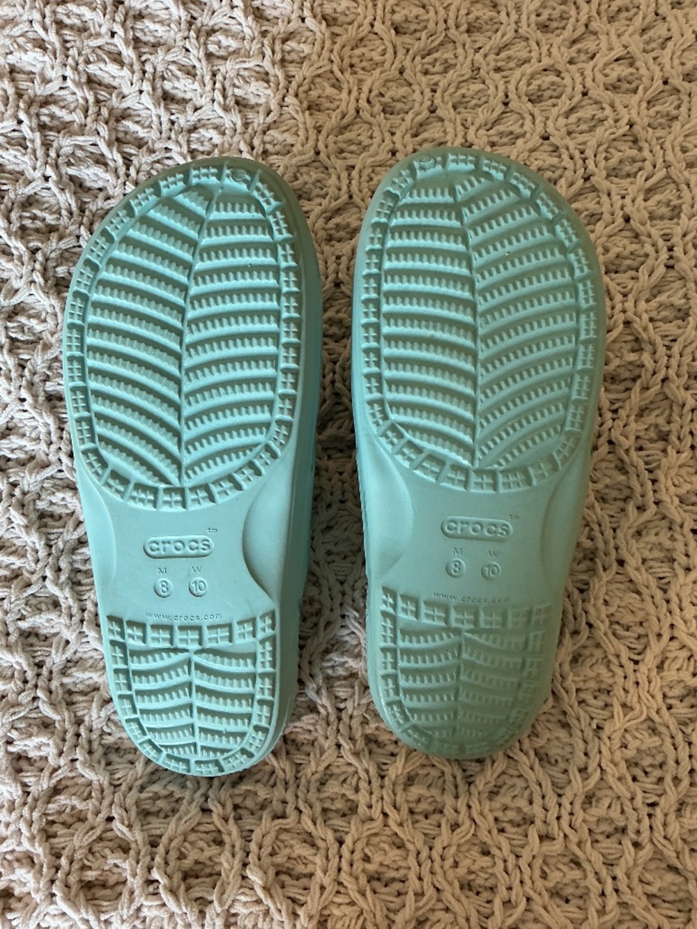 New Crocs 2 Strap Slides women 10 Blue - Picture 4 of 6